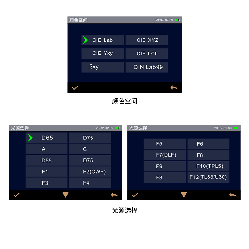 多種顏色測(cè)量空間，多種觀測(cè)光源