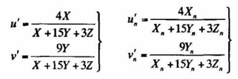 u'、v'和u'n、v'n色品坐標(biāo)